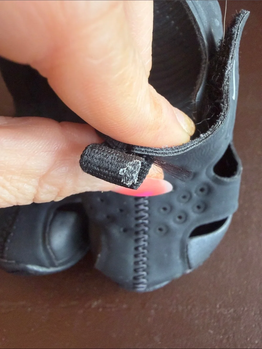 Nike Black Baby/Walker Sandals with Hook-and-Loop Strap